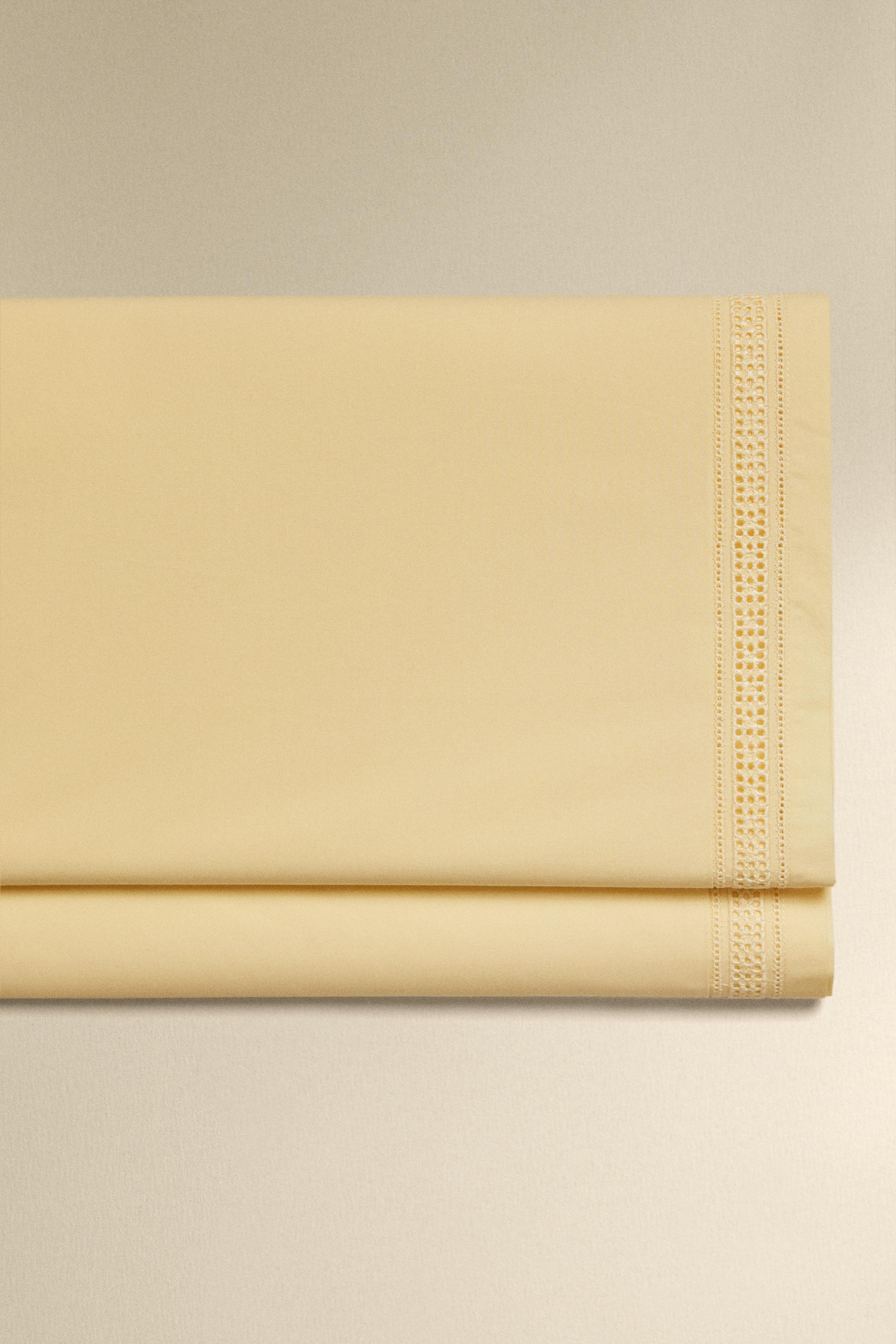 OPENWORK EMBROIDERY FLAT SHEET